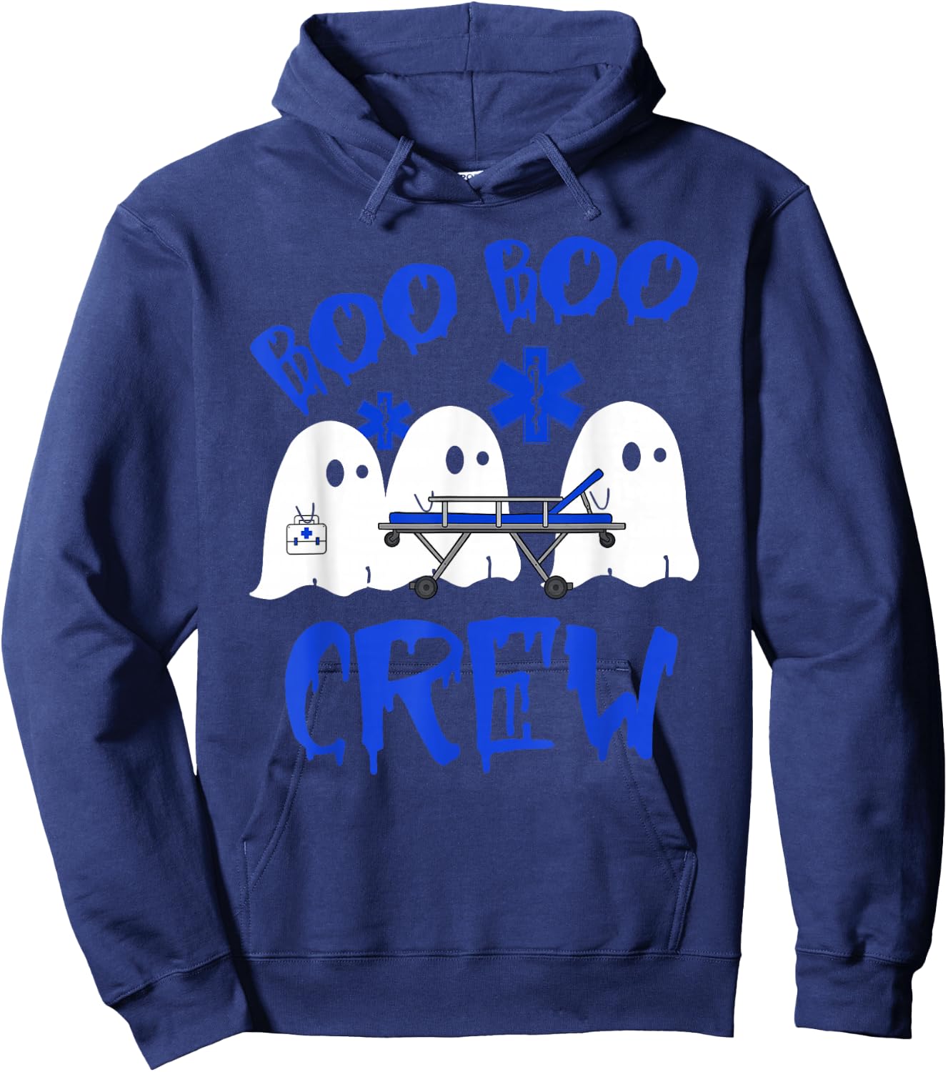 Boo Boo Crew Funny Ghost EMT EMS Paramedic Nurse Halloween Hoodie - Hoodie | Navy