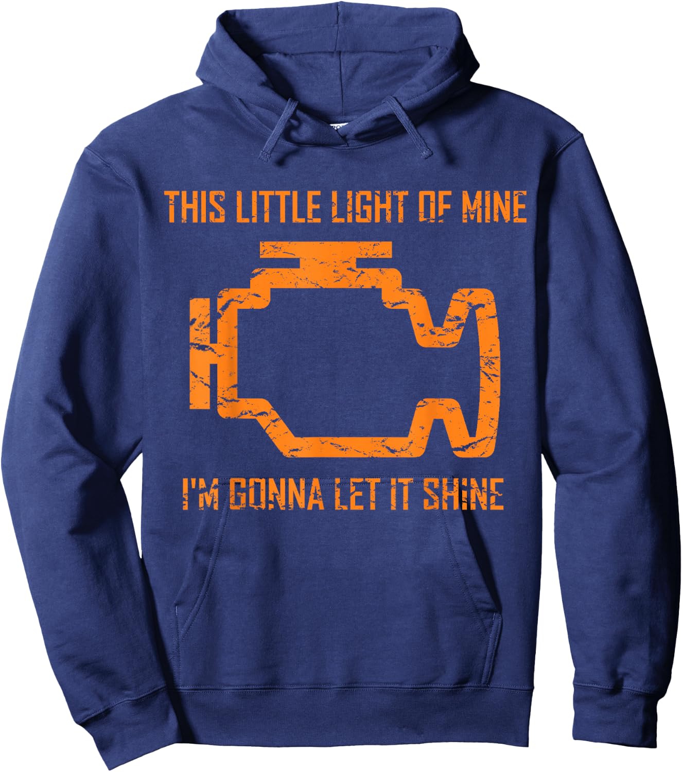 This Little Light Of Mine - Check Engine Light T Shirt Hoodie - Hoodie | Navy