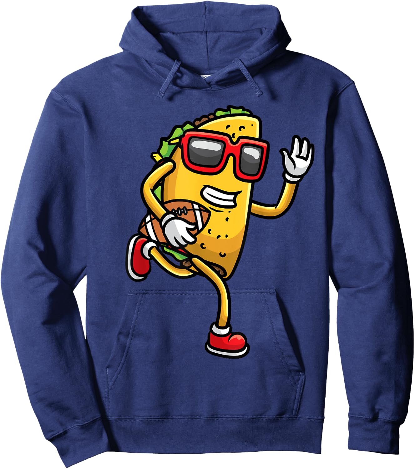 Taco Playing Football Mexican Cinco De Mayo Kids Men Hoodie - Hoodie | Navy