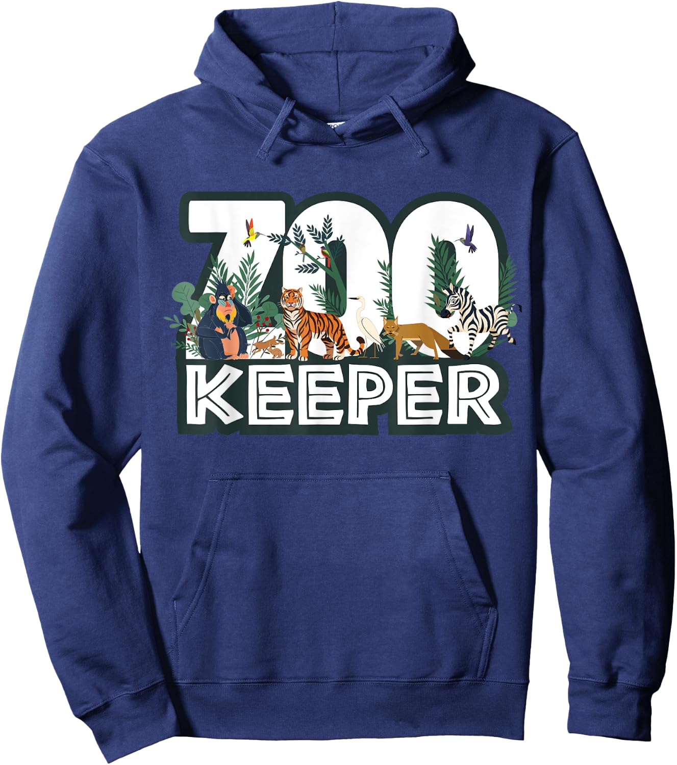 Zookeeper Wild woods jungle Tropical Forest Animals Theme Hoodie - Hoodie | Navy