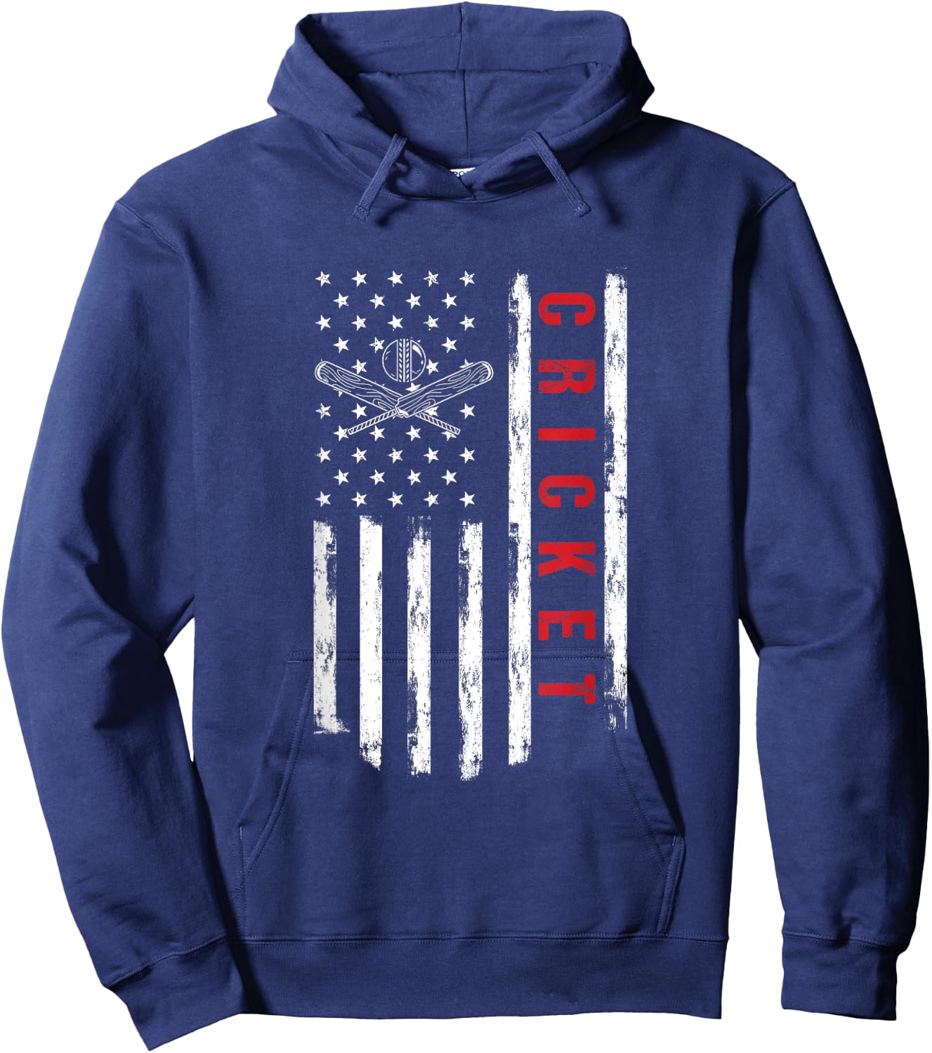Cricket Player US American Flag Cricketer Bowler Men Hoodie - Hoodie | Navy