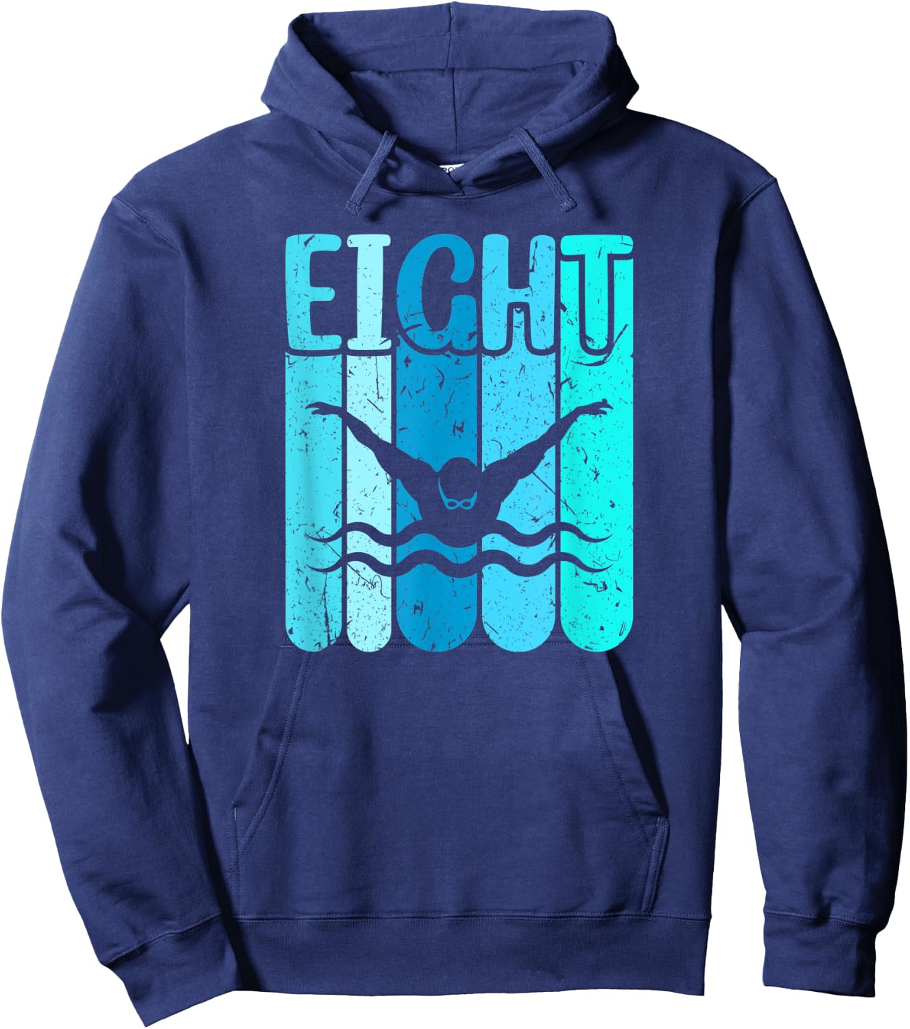 Swimmer 8th Birthday Swimming Hoodie - Hoodie | Navy