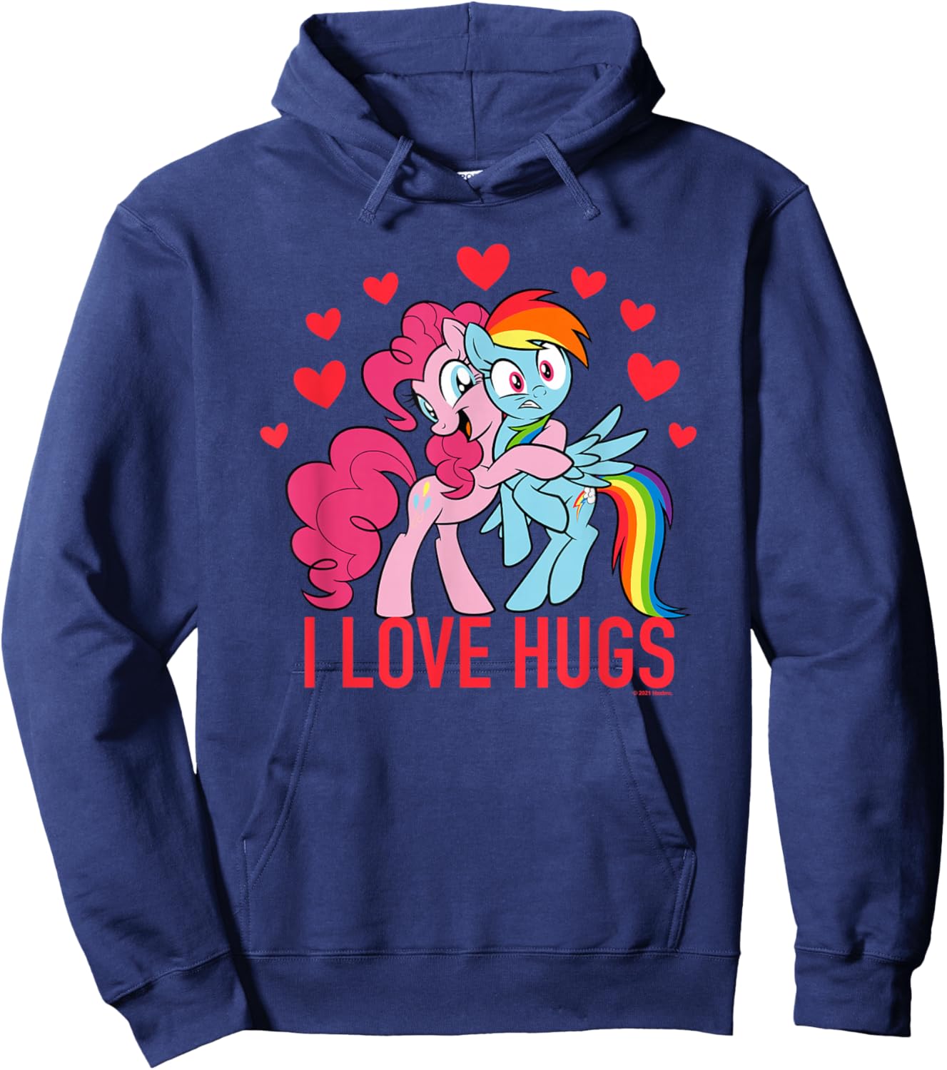 My Little Pony Valentine's Day Pinkie Pie Rainbow Dash Hugs Hoodie - Hoodie | Navy