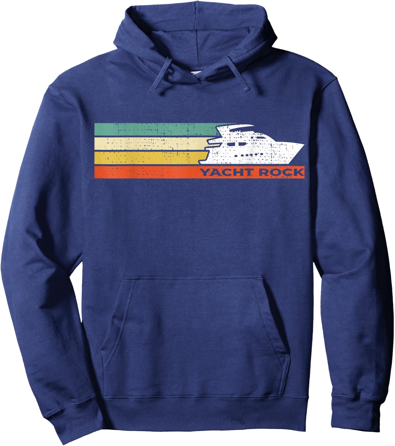 Distressed Retro Yacht Rock Hoodie - Hoodie | Navy