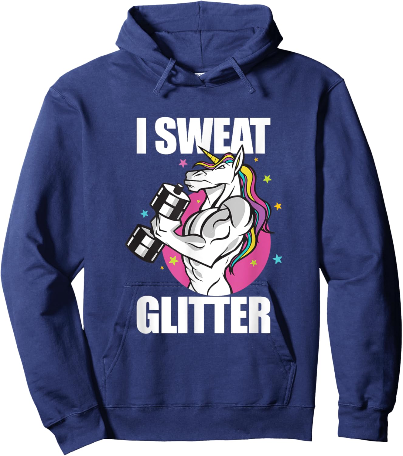 Funny Unicorn Weightlifting I Sweat Workout Gym Hoodie - Hoodie | Navy