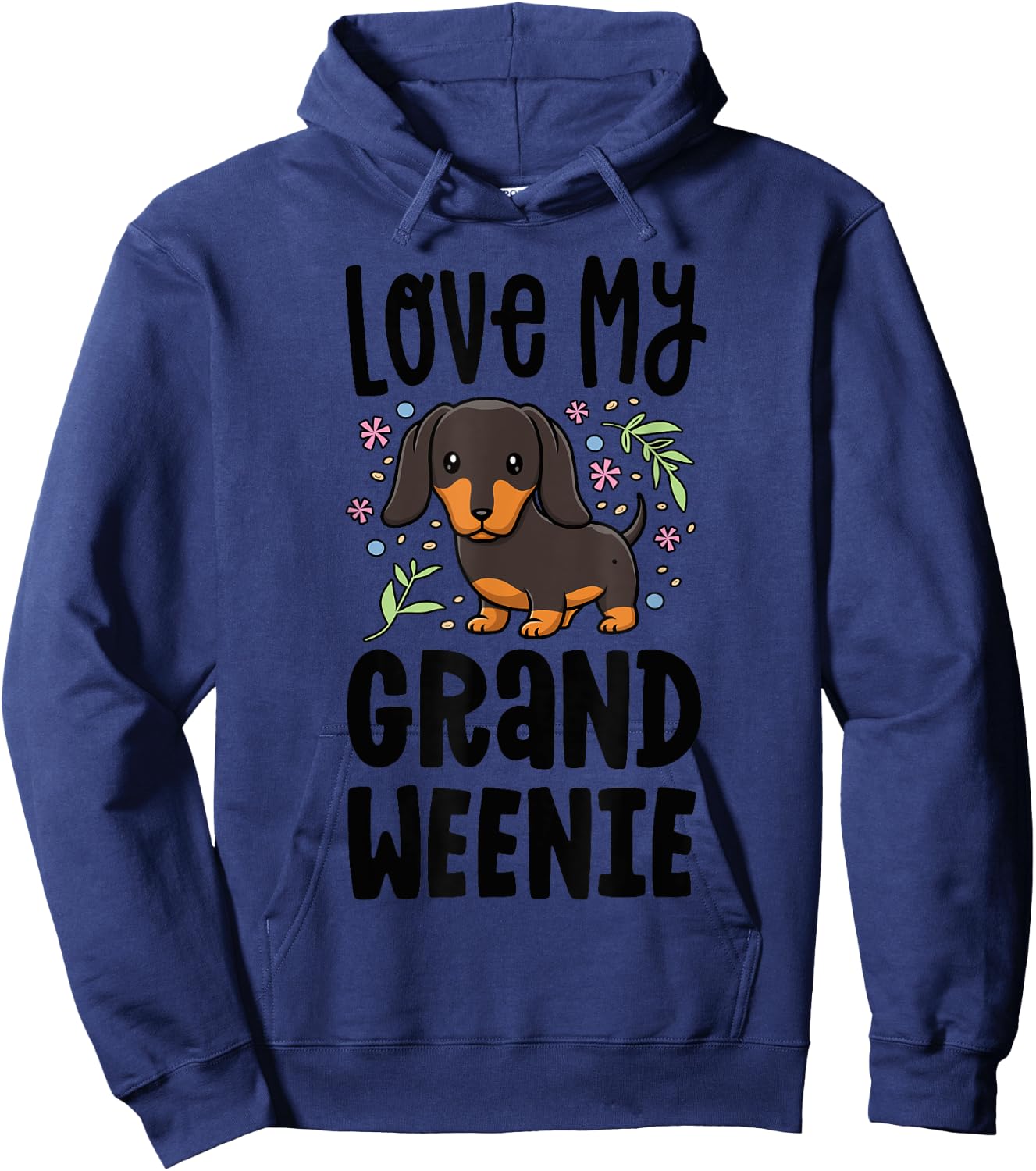 Love My Grand Weenie Dachshund Granddog Grandma Grandpa Hoodie - Hoodie | Navy
