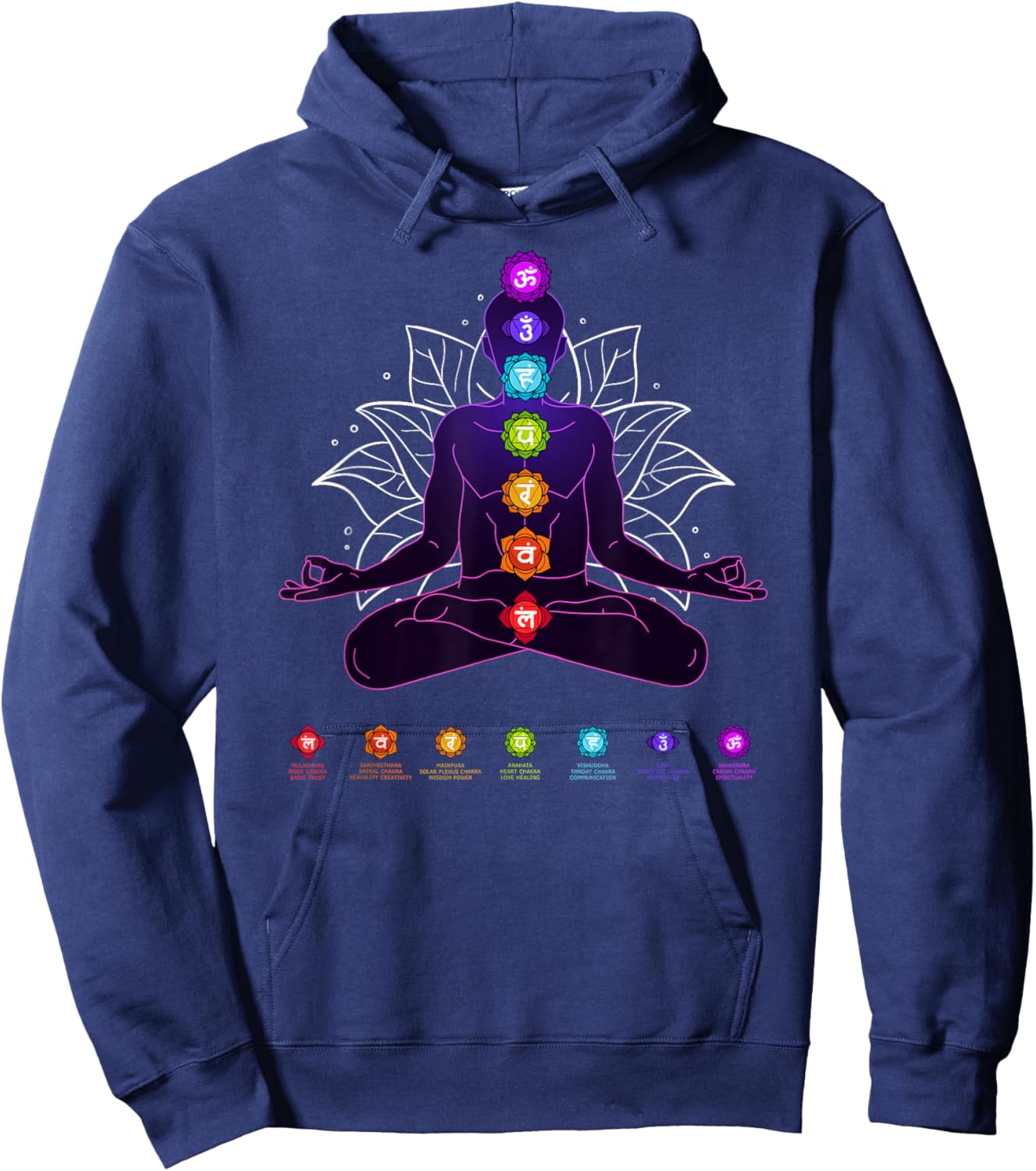 Yoga Chakra Spiritual Body System Meditation Hoodie - Hoodie | Navy