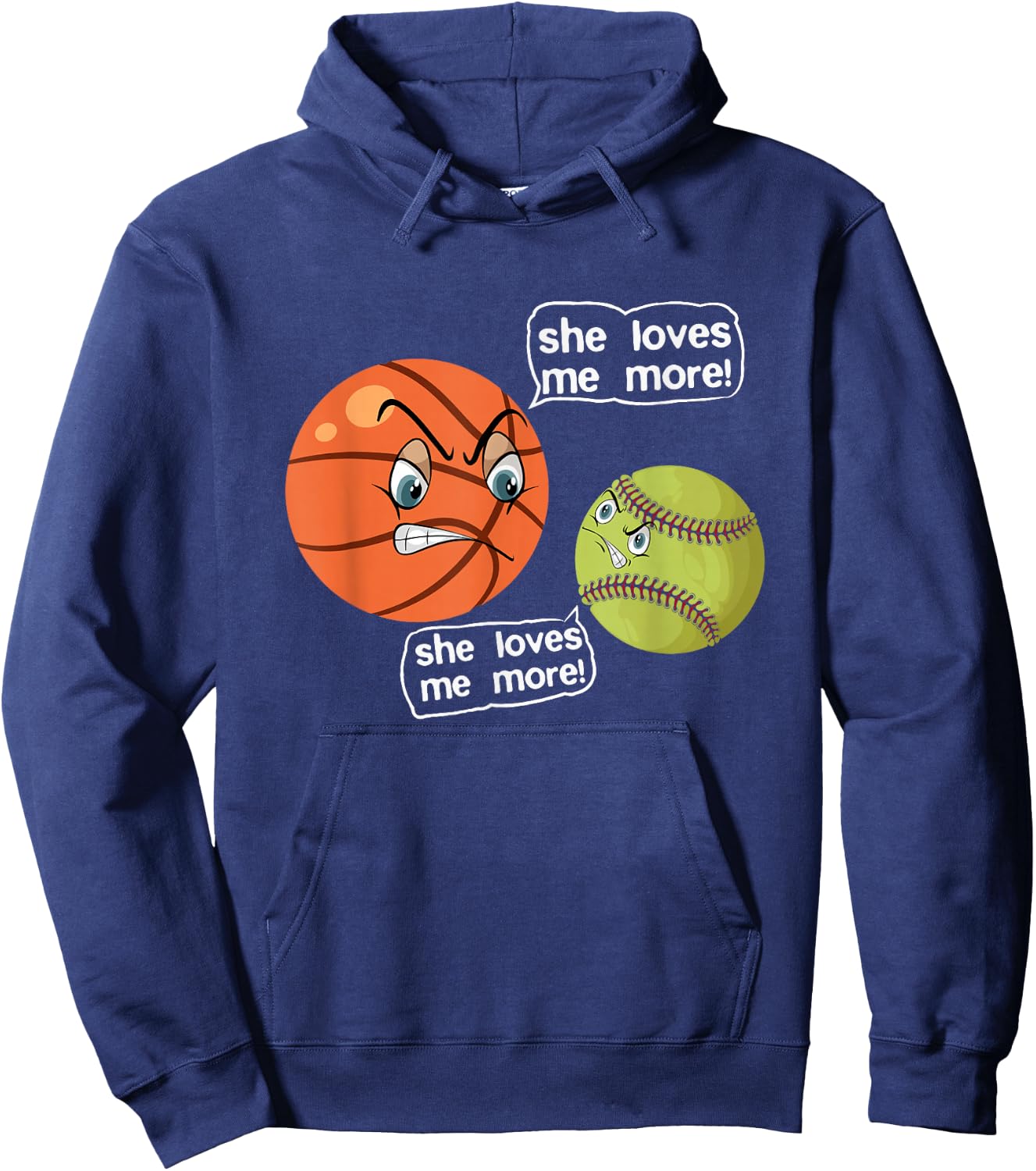 She Love Me More softball basketball Hoodie - Hoodie | Navy