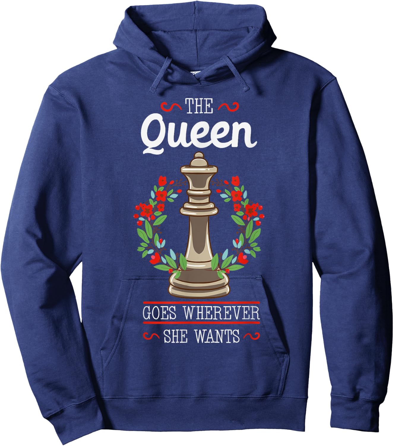 Chess Players Queen Boardgame Pieces Checkmate Hoodie - Hoodie | Navy