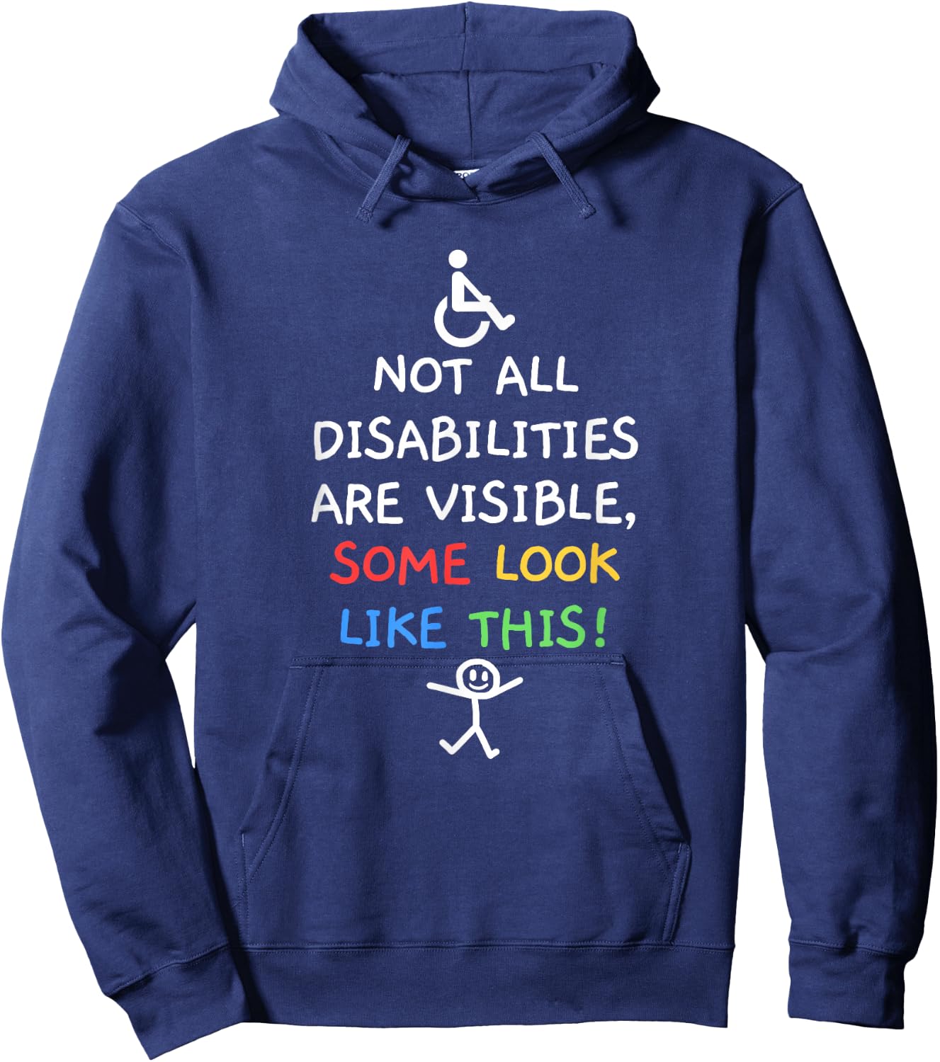 Not All Disabilities Are Visible Cool Invisible Disability Hoodie - Hoodie | Navy