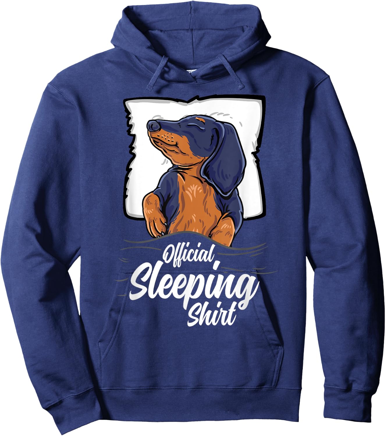 official sleeping Shirt cute dachshund dog sleep nightgown Hoodie - Hoodie | Navy