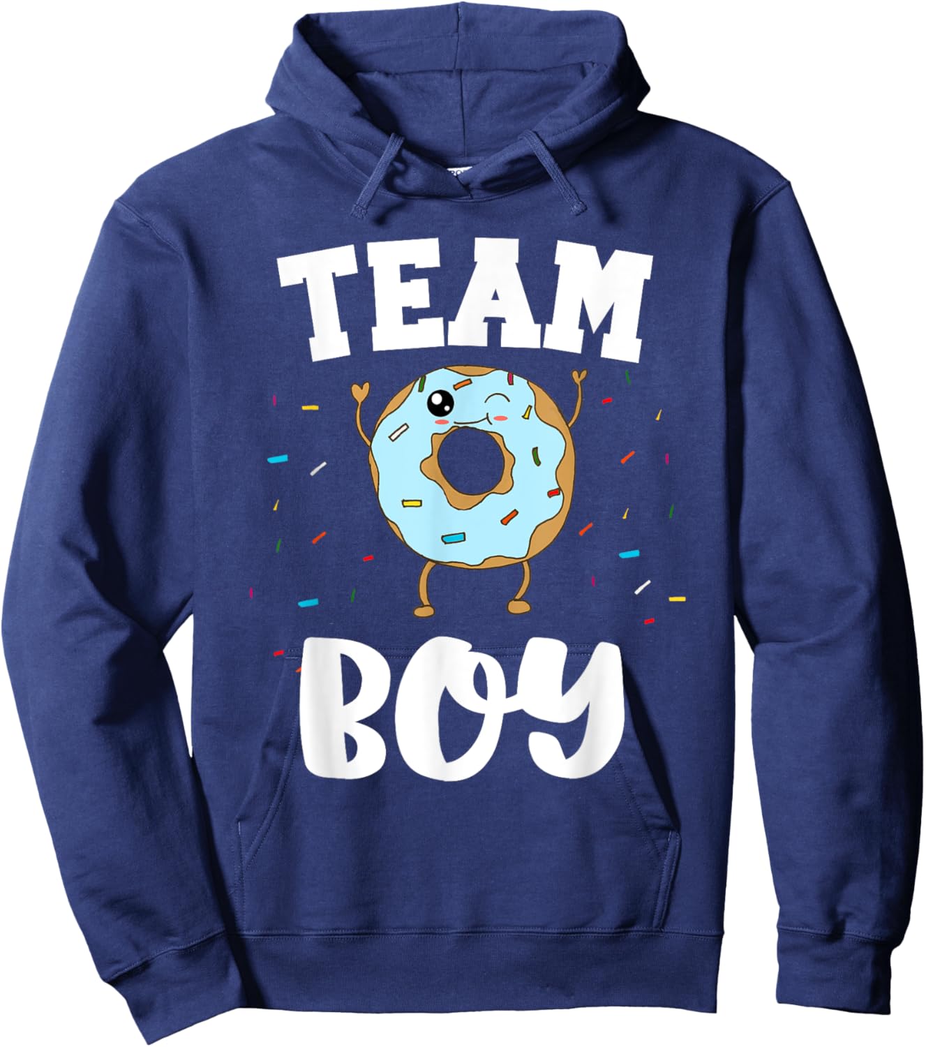 Team Boy Donut Gender Reveal Party Funny and Cute Blue Hoodie - Hoodie | Navy