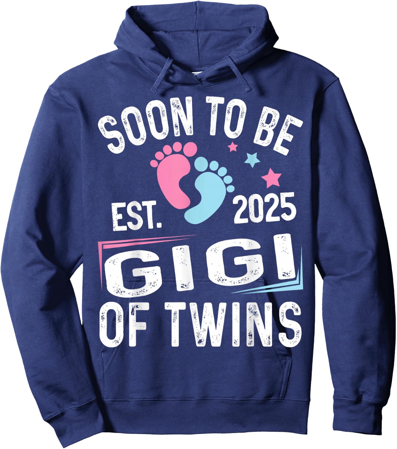 Soon To Be Gigi Of Twins Est. 2025 New Gigi Vintage Hoodie - Hoodie | Navy