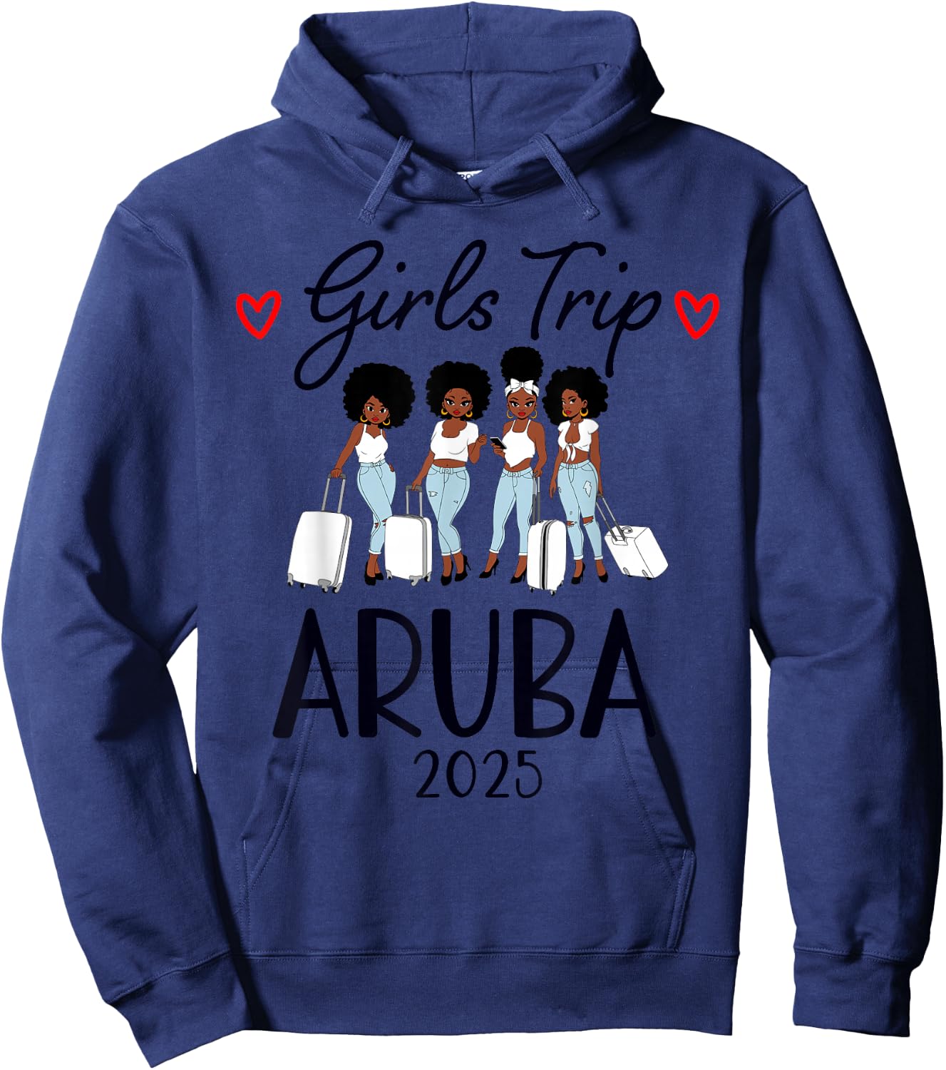 Girls Trip 2025 Aruba Caribbean Weekend Summer Hoodie - Hoodie | Navy