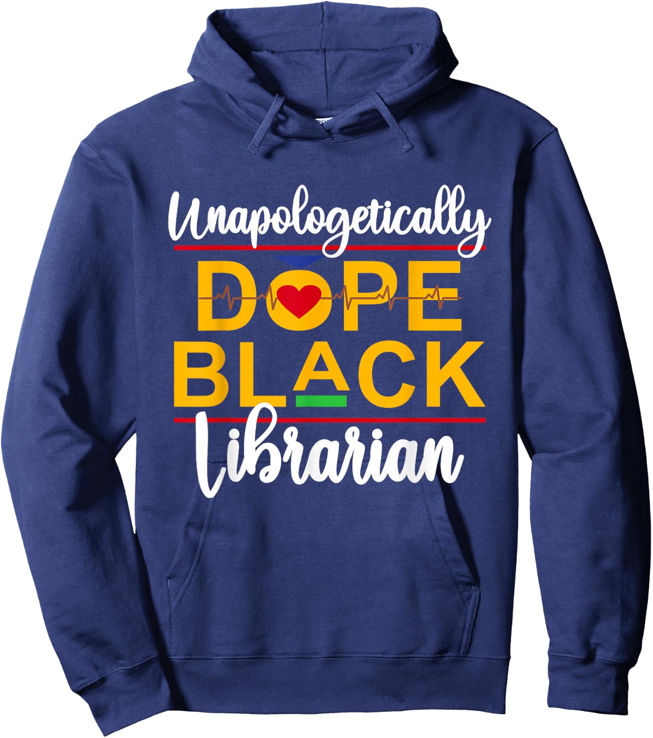 Unapologetic Dope Black Librarian African American Melanin Hoodie - Hoodie | Navy