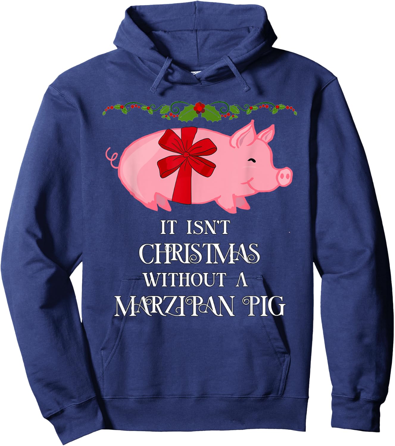 Funny Scandinavian Norwegian Marzipan Pig Christmas Hoodie - Hoodie | Navy