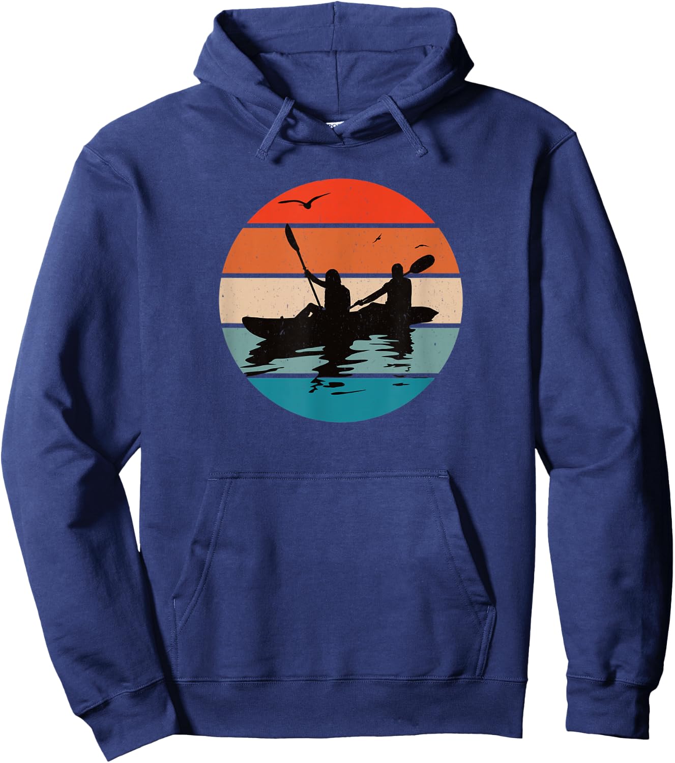 Cool Tandem Kayak Retro Kayaking Hoodie - Hoodie | Navy