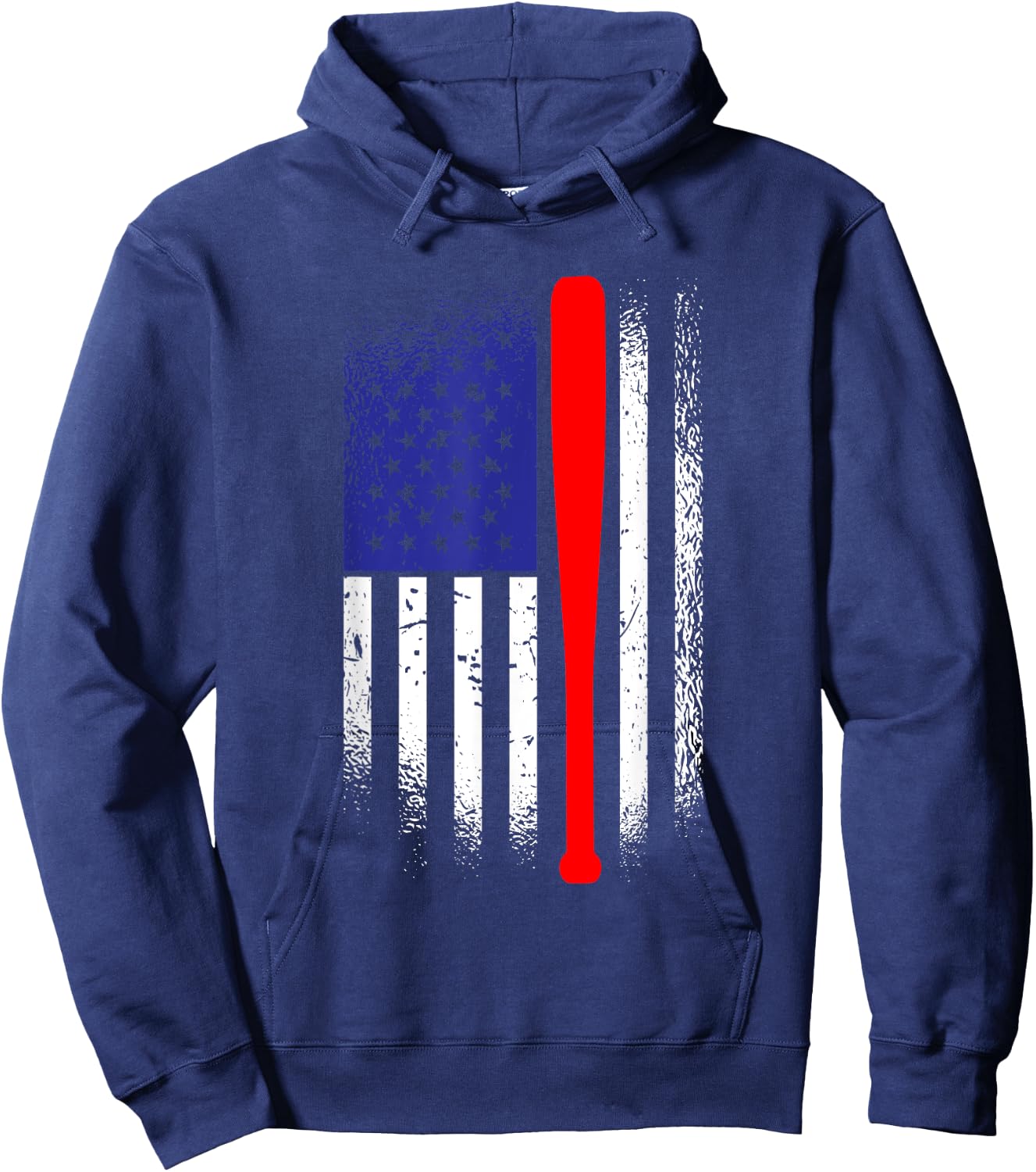 American Flag Baseball 4th Of July Patriotic Memorial Day Hoodie - Hoodie | Navy