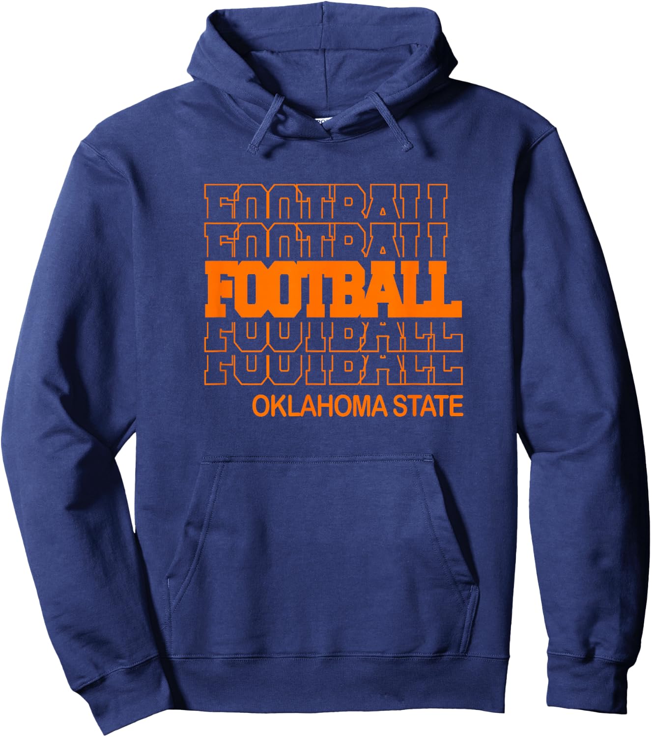 Football Oklahoma State in Modern Stacked Lettering Hoodie - Hoodie | Navy