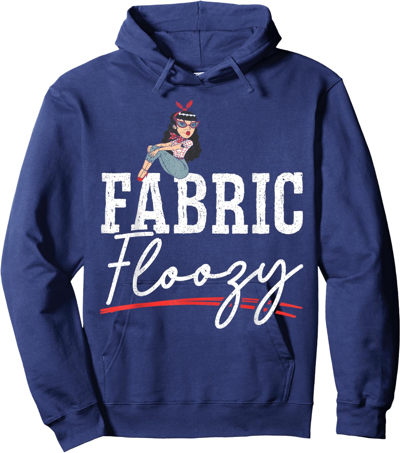 Fabric Floozy Quilting Sewing Machine Patchwork Handcrafts Hoodie - Hoodie | Navy