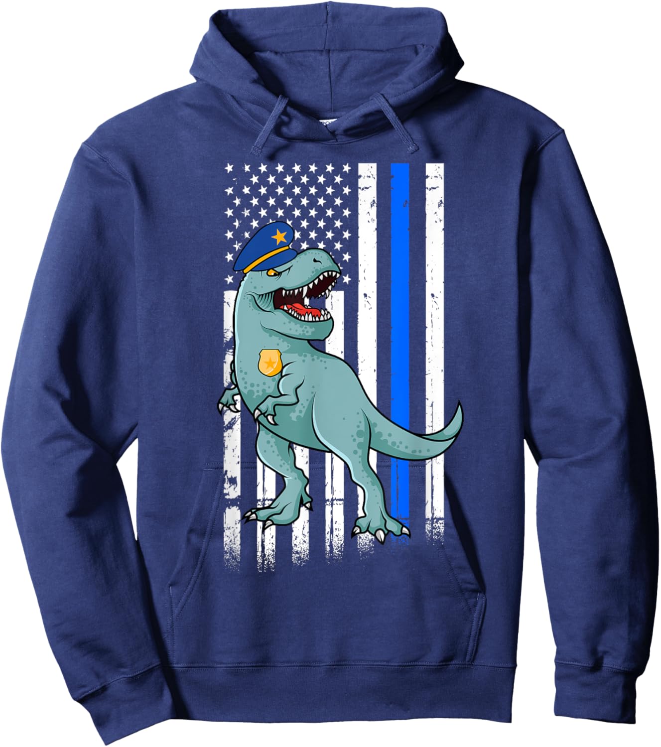 Police T-Rex Dinosaur Back the Blue Law Enforcement Hoodie - Hoodie | Navy