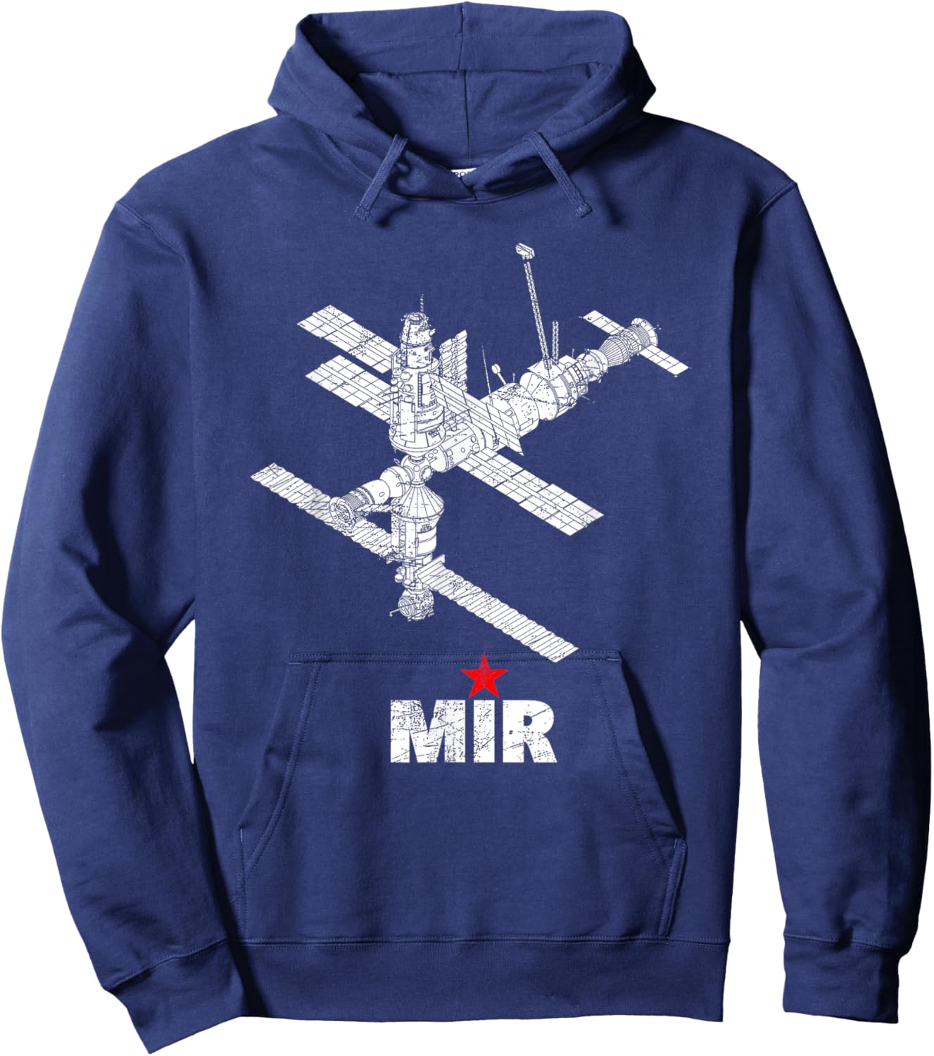 Space Station Mir Soviet Union Russia Space Travel Hoodie - Hoodie | Navy