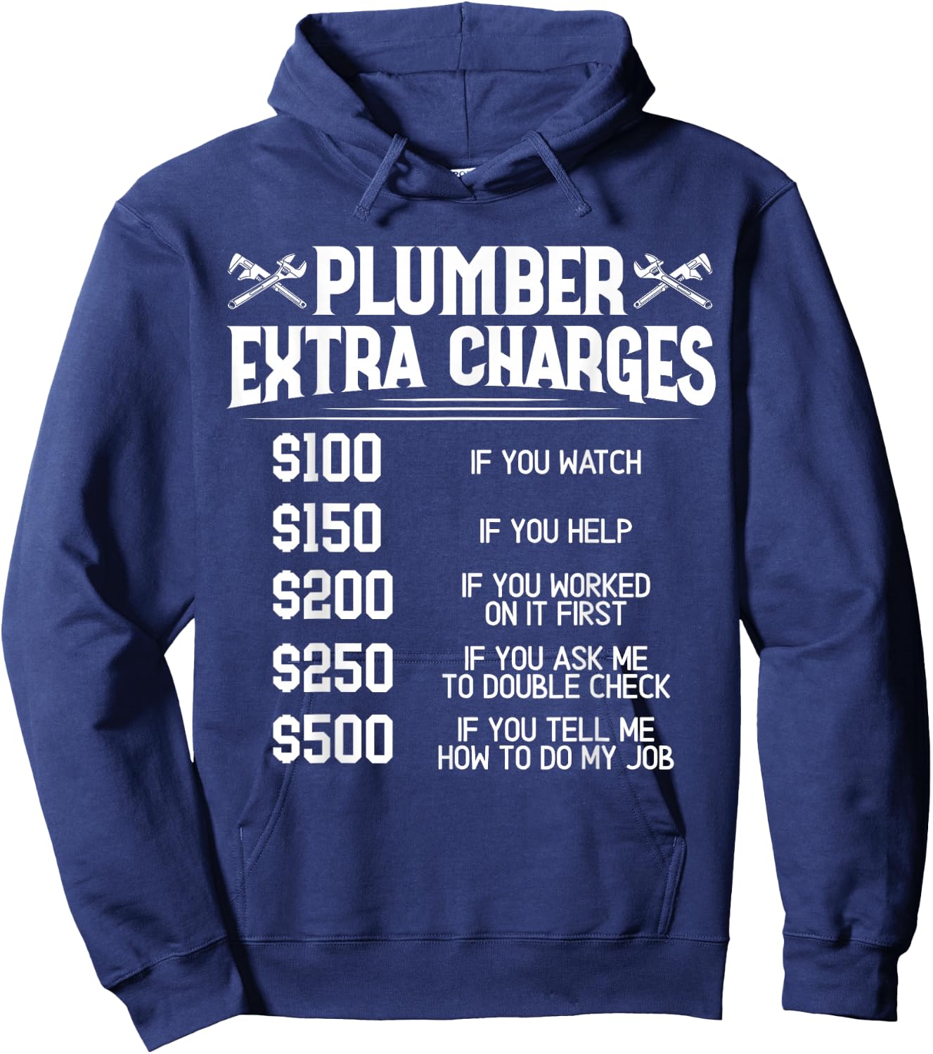 Plumber Extra Charges Plumbing Pipefitter Drain Surgeon Gift Hoodie - Hoodie | Navy