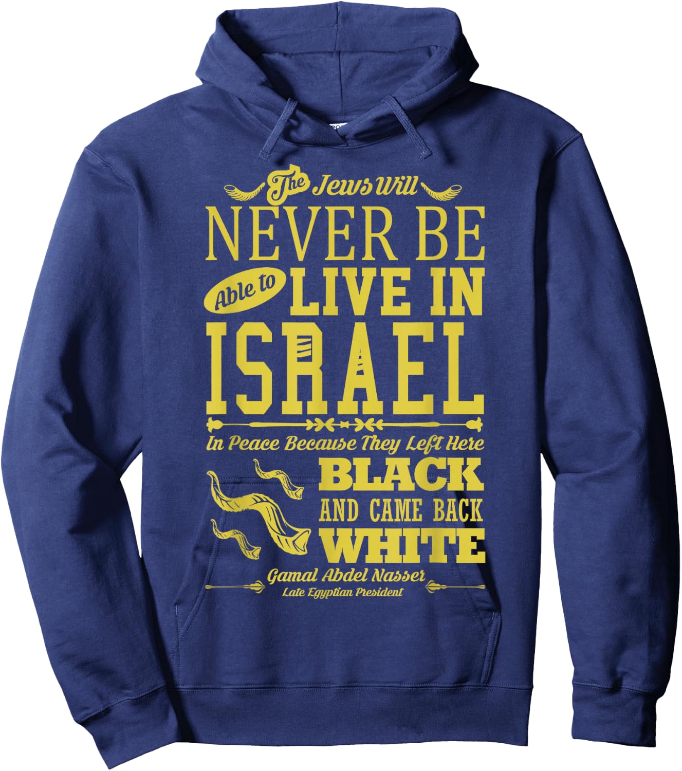 Left Here Black, Came Back White | Hebrew Israelite Hoodie - Hoodie | Navy