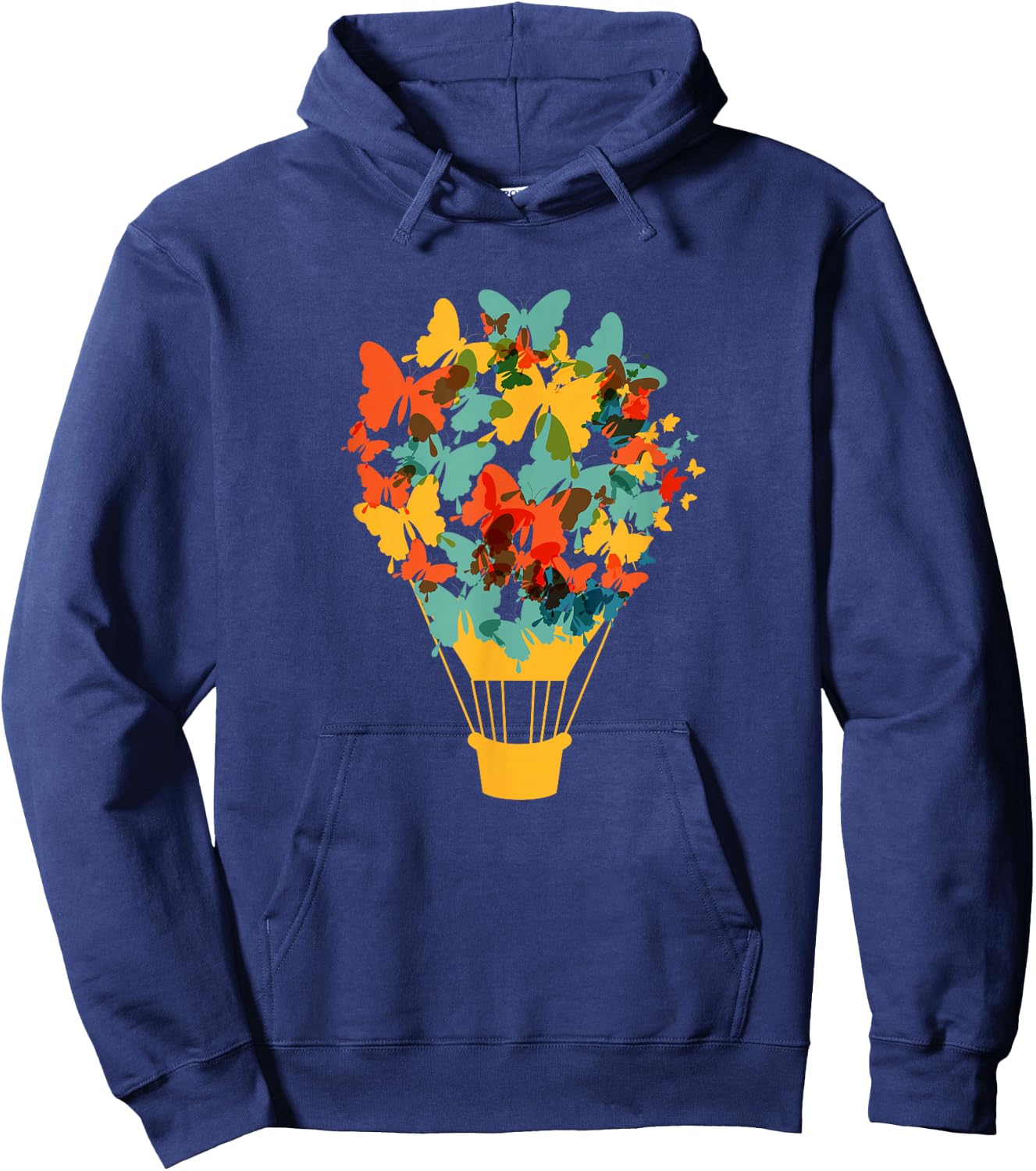 Hot Air Balloon Butterflies Butterfly Beautiful Lepidoptera Hoodie - Hoodie | Navy