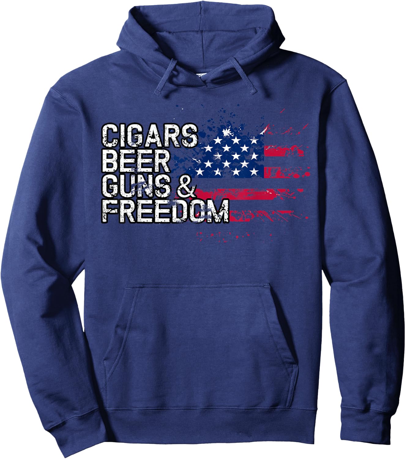Cigars Beer Guns & Freedom Beers Bar Hoodie - Hoodie | Navy