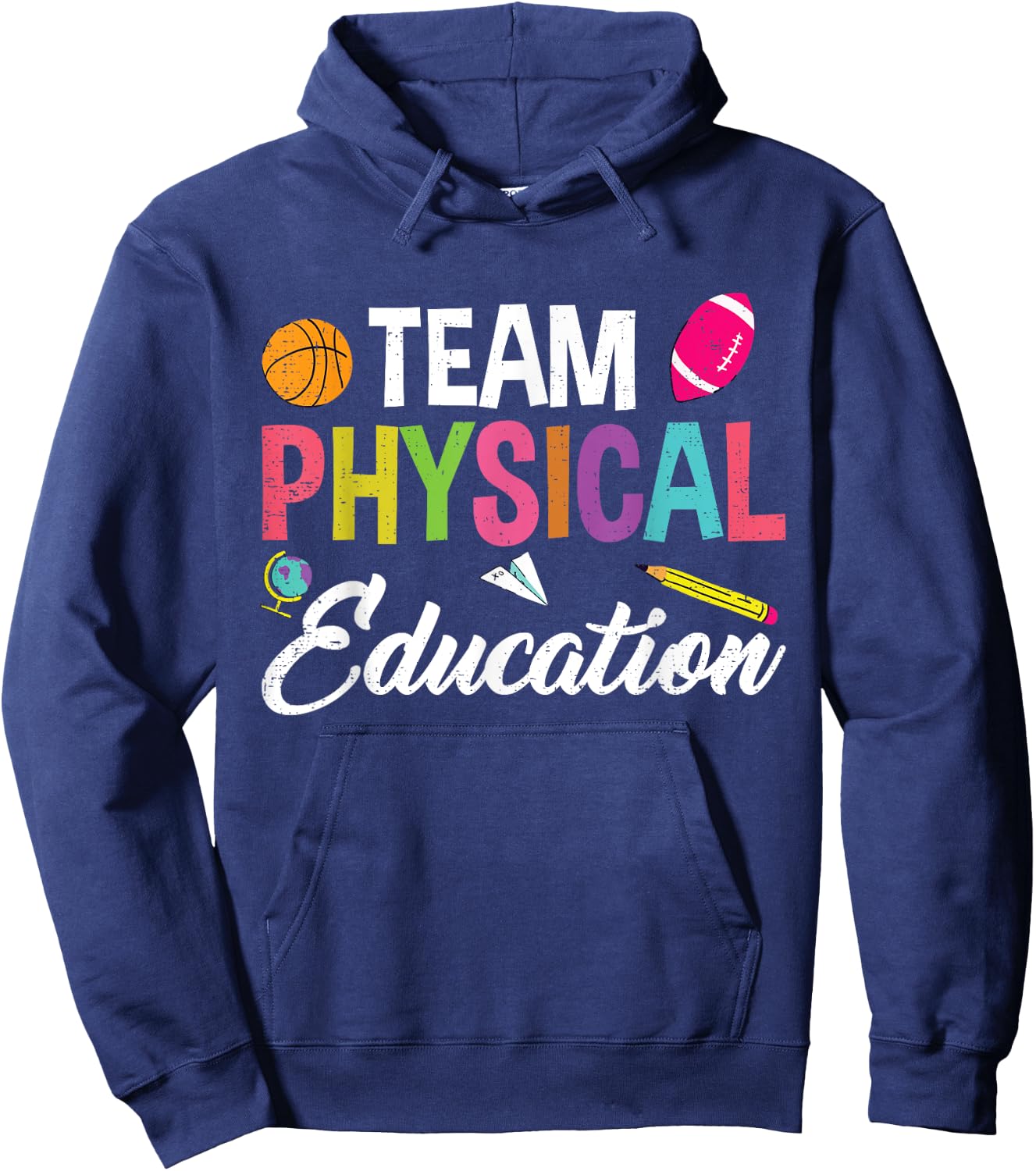 P.E. Team Physical Education School Fitness PE Teacher Hoodie - Hoodie | Navy