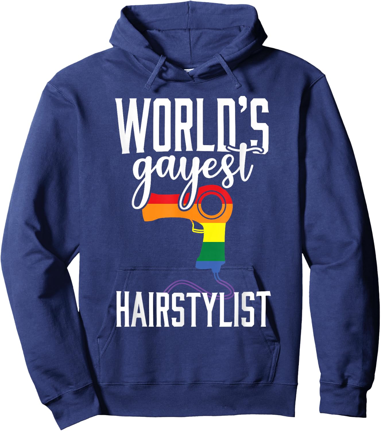 Gay Hairstylist Funny LGBT Pride Hairdresser Barber Hoodie - Hoodie | Navy