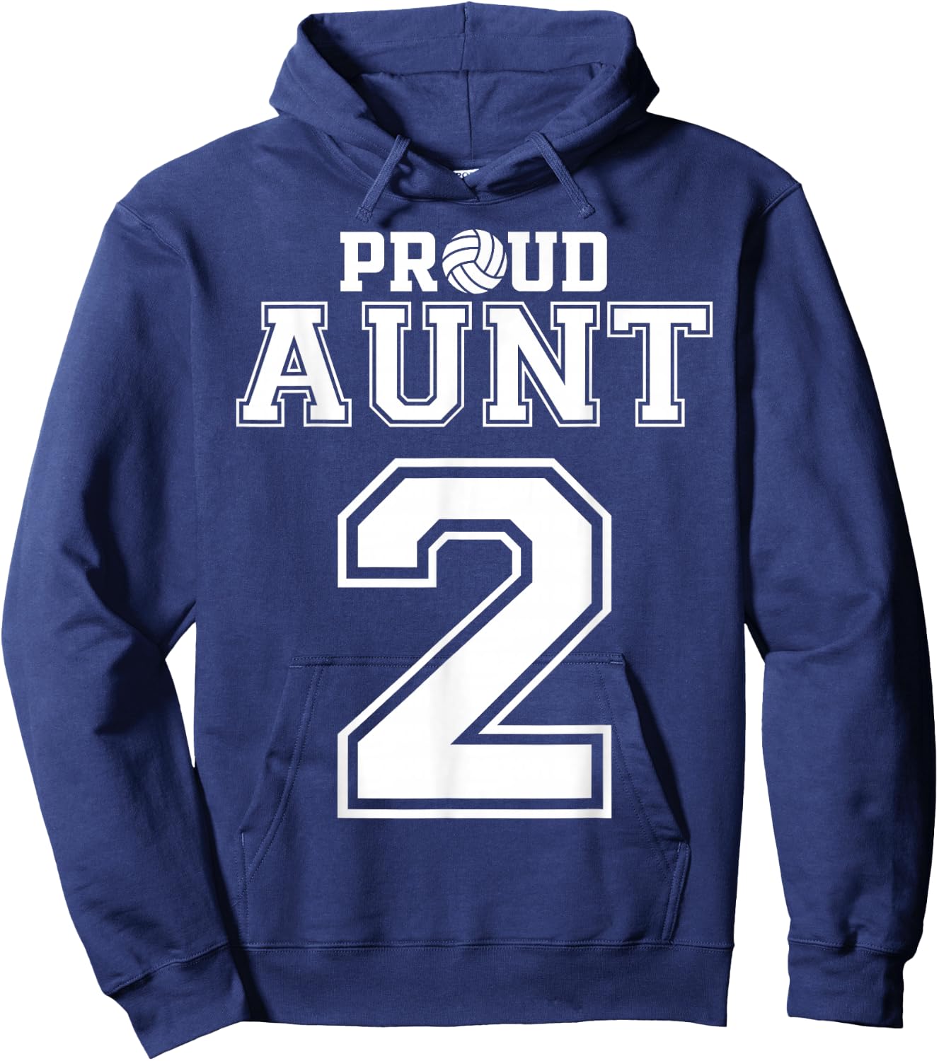 Custom Proud Volleyball Aunt Number 2 Personalized Women Hoodie - Hoodie | Navy