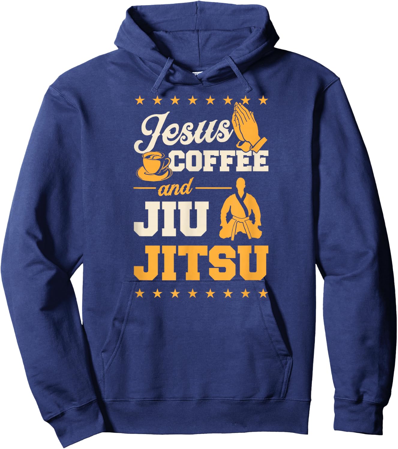 Jesus Coffee And Jiu Jitsu - Funny Christian BJJ Master Hoodie - Hoodie | Navy