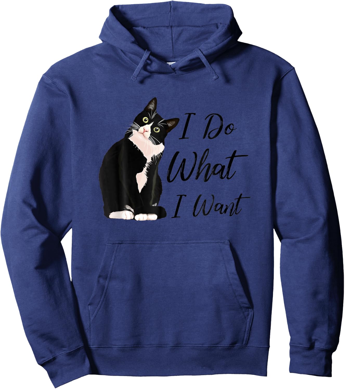Do What I Want Tuxedo Cat Mom Cute Funny Graphic Women Hoodie - Hoodie | Navy