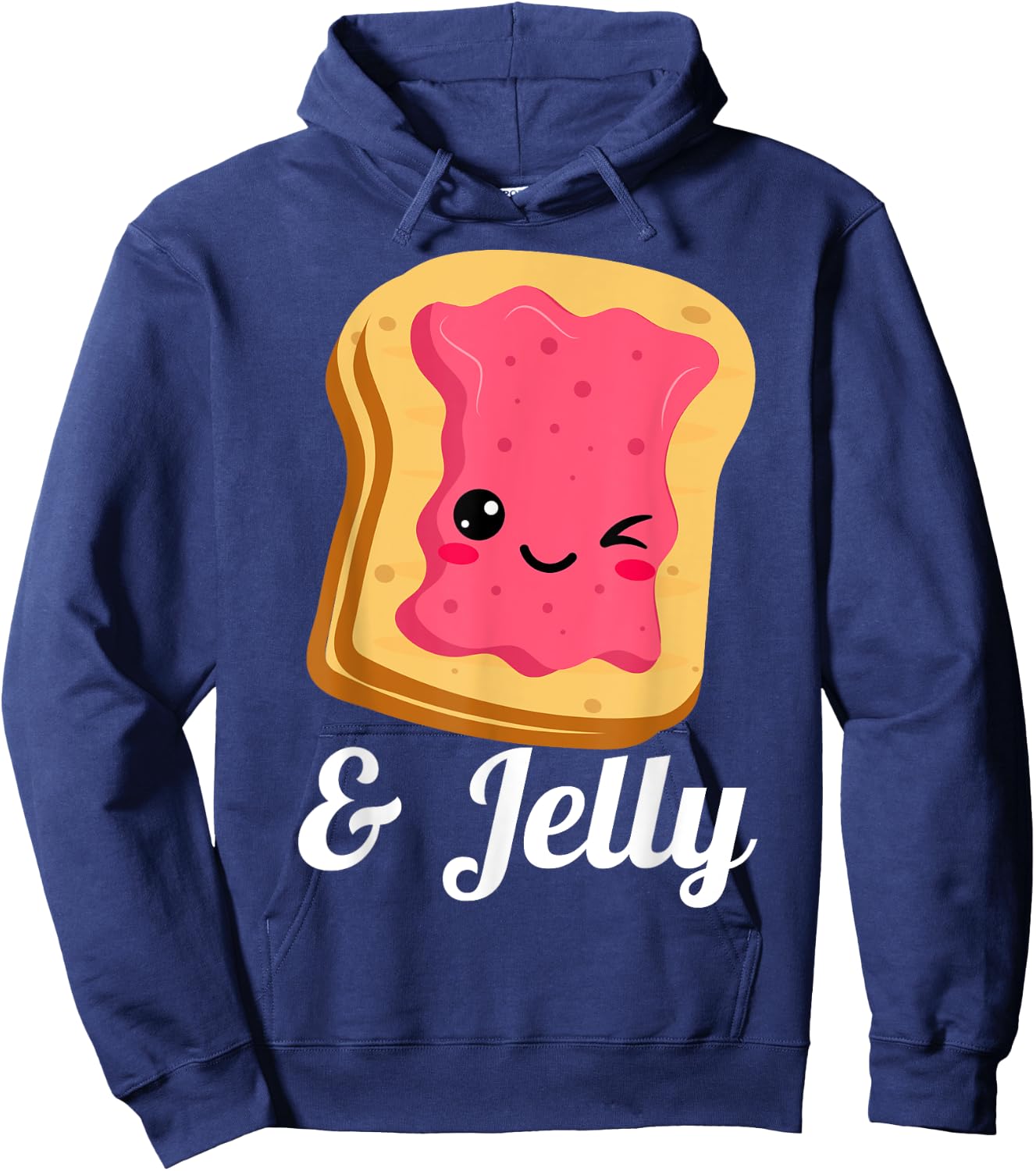 Peanut Butter & Jelly PB&J Matching Strawberry Jam Twins. Hoodie - Hoodie | Navy