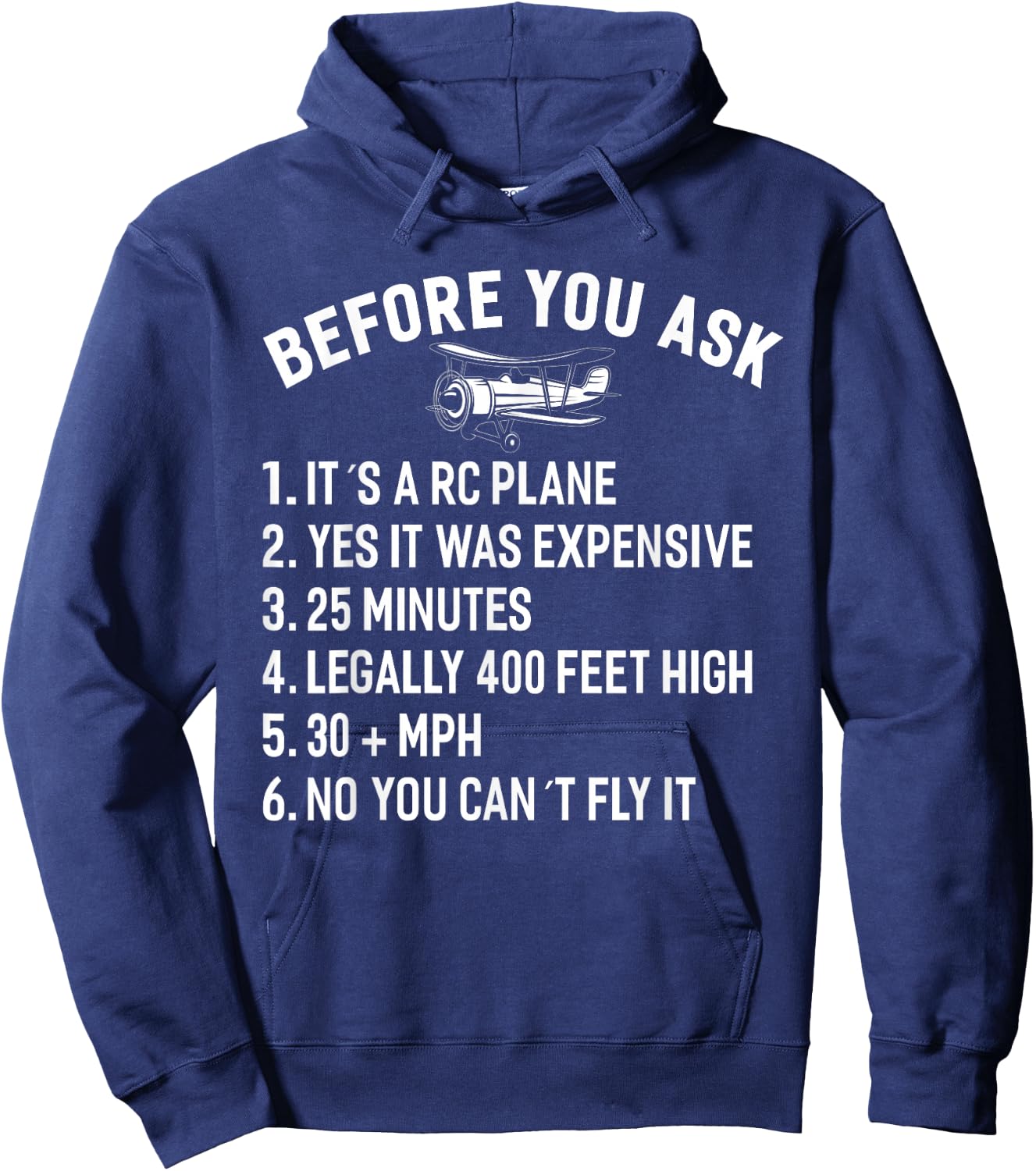 RC Airplane Remote Controlled Seaplane RC Hobby Plane Hoodie - Hoodie | Navy