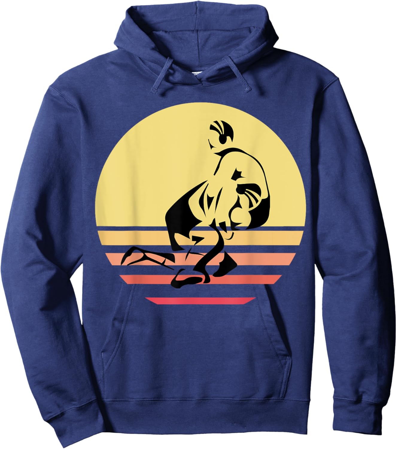 Wrestling Vintage Retro Two Wrestlers And Sun Grappler Gifts Hoodie - Hoodie | Navy