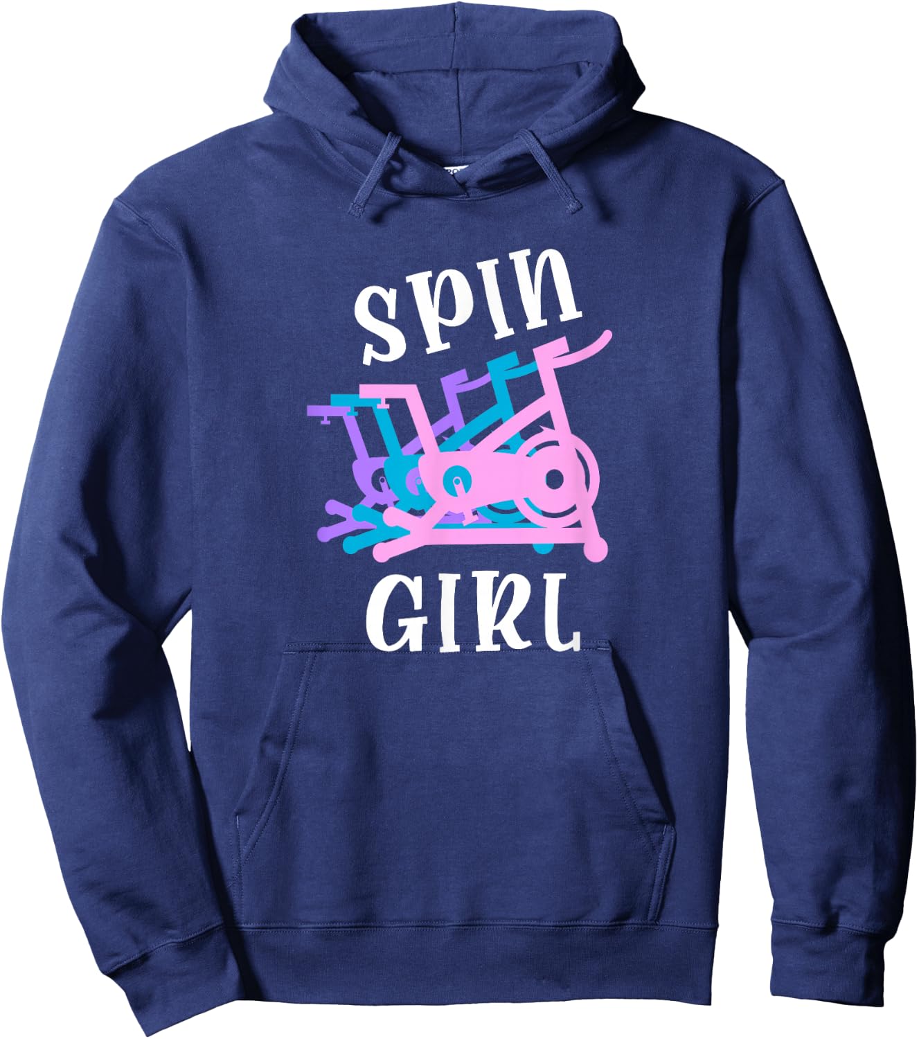 Spin Workout Saying Spinning Class Women Spin Bike Graphic Hoodie - Hoodie | Navy
