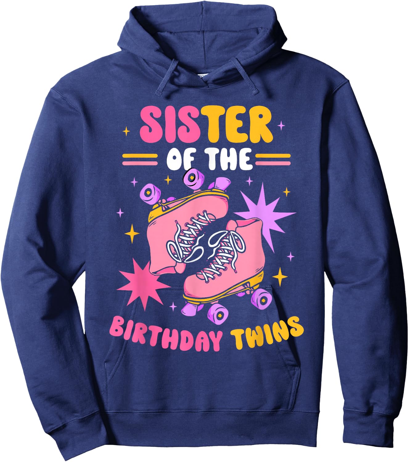 Sister Of The Birthday Twins Twin Celebrate Cute Hoodie - Hoodie | Navy