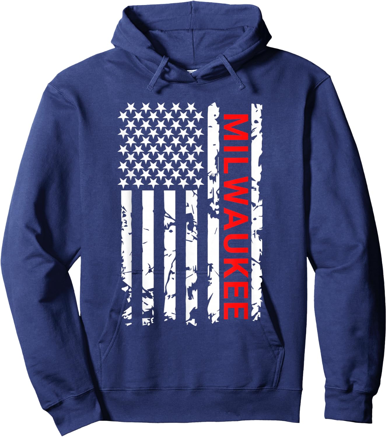 Milwaukee USA Black And White Flag Hoodie - Hoodie | Navy