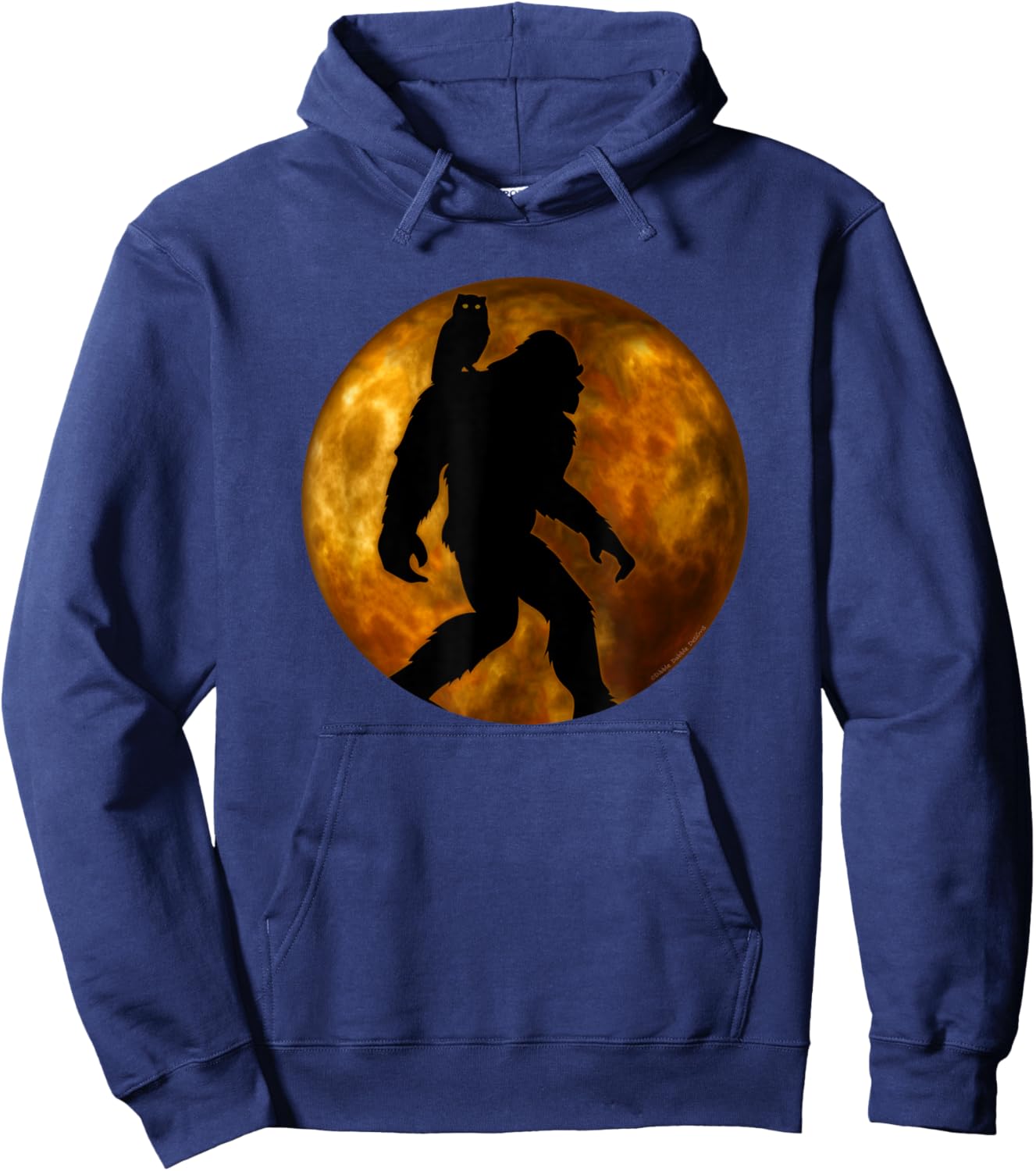 Cool Bigfoot Lovers Design with Full Moon - Bigfoot Hoodie - Hoodie | Navy