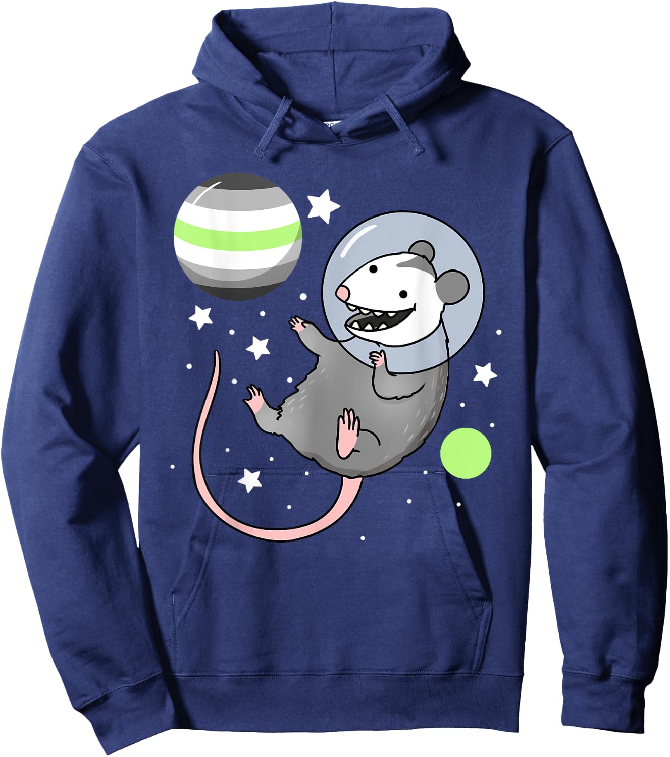 Opossum Astronaut Agender Pride Hoodie - Hoodie | Navy