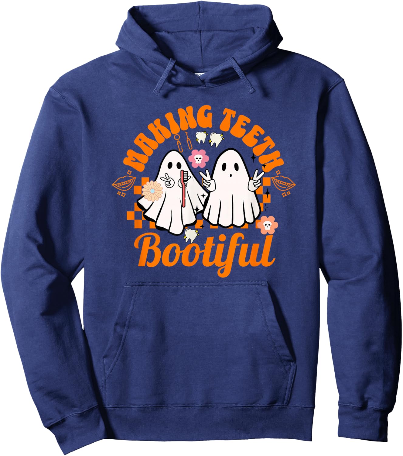 Making Teeth Bootiful Halloween Dental Hygienist Smile Hoodie - Hoodie | Navy