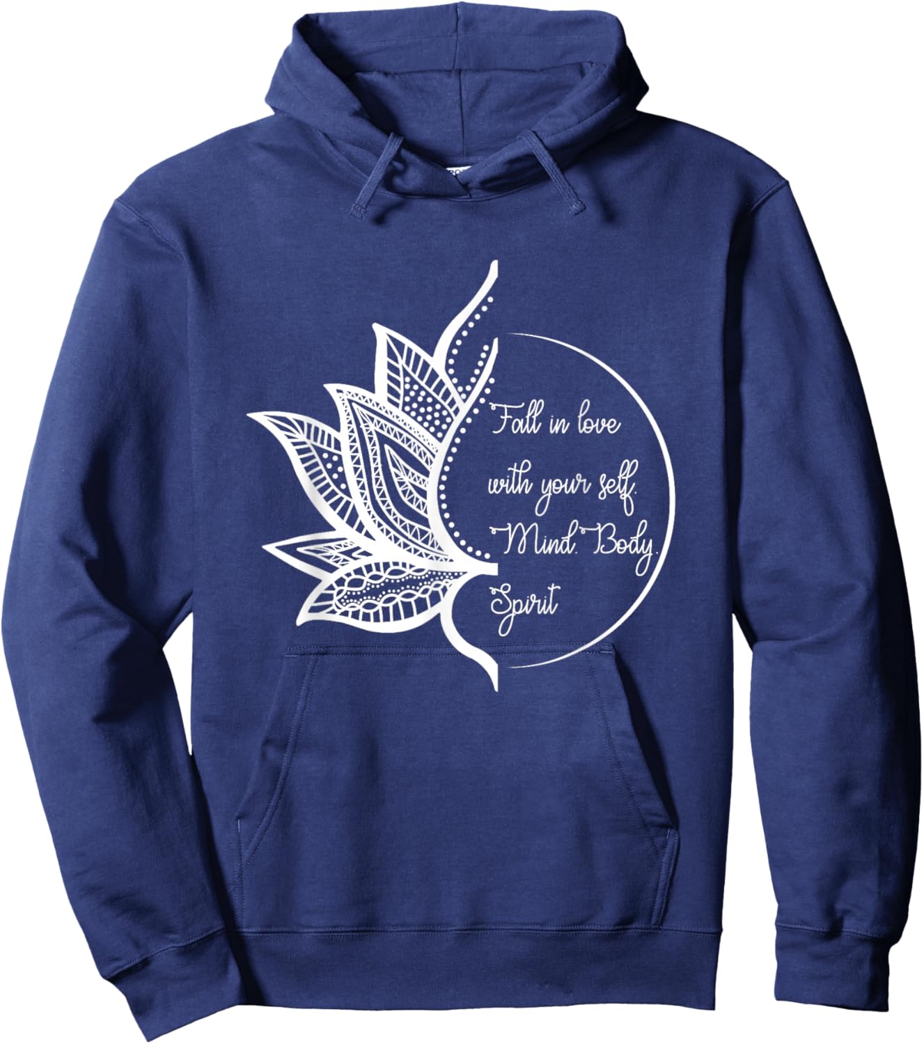 Lotus Yoga Inspiring Love Your Mind Body Spirit Meditation Hoodie - Hoodie | Navy