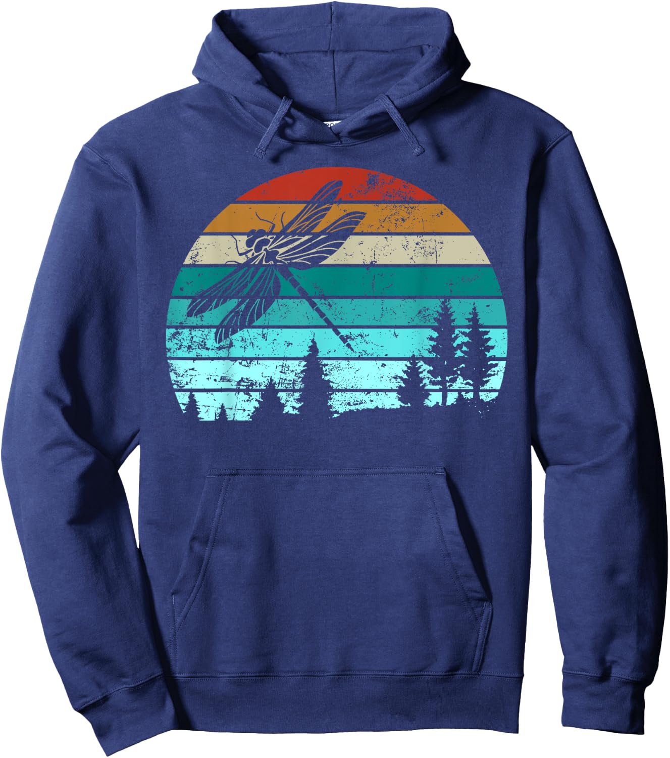 Cool Dragonfly Art Men Women Retro Nature Insect Entomology Hoodie - Hoodie | Navy