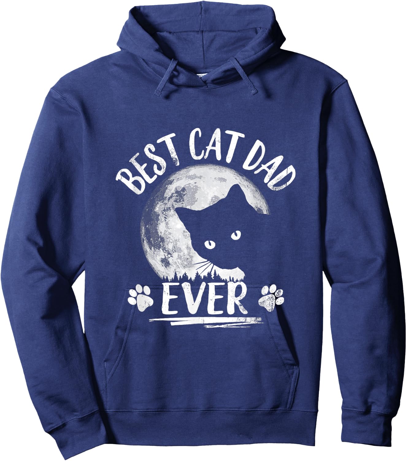 Black Cat Shirt: Best Cat Dad Ever Funny Cat Daddy Women Hoodie - Hoodie | Navy