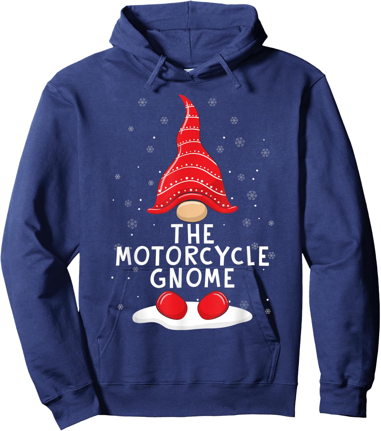 Funny The Motorcycle Gnome Christmas Pajamas Xmas Holiday Hoodie - Hoodie | Navy