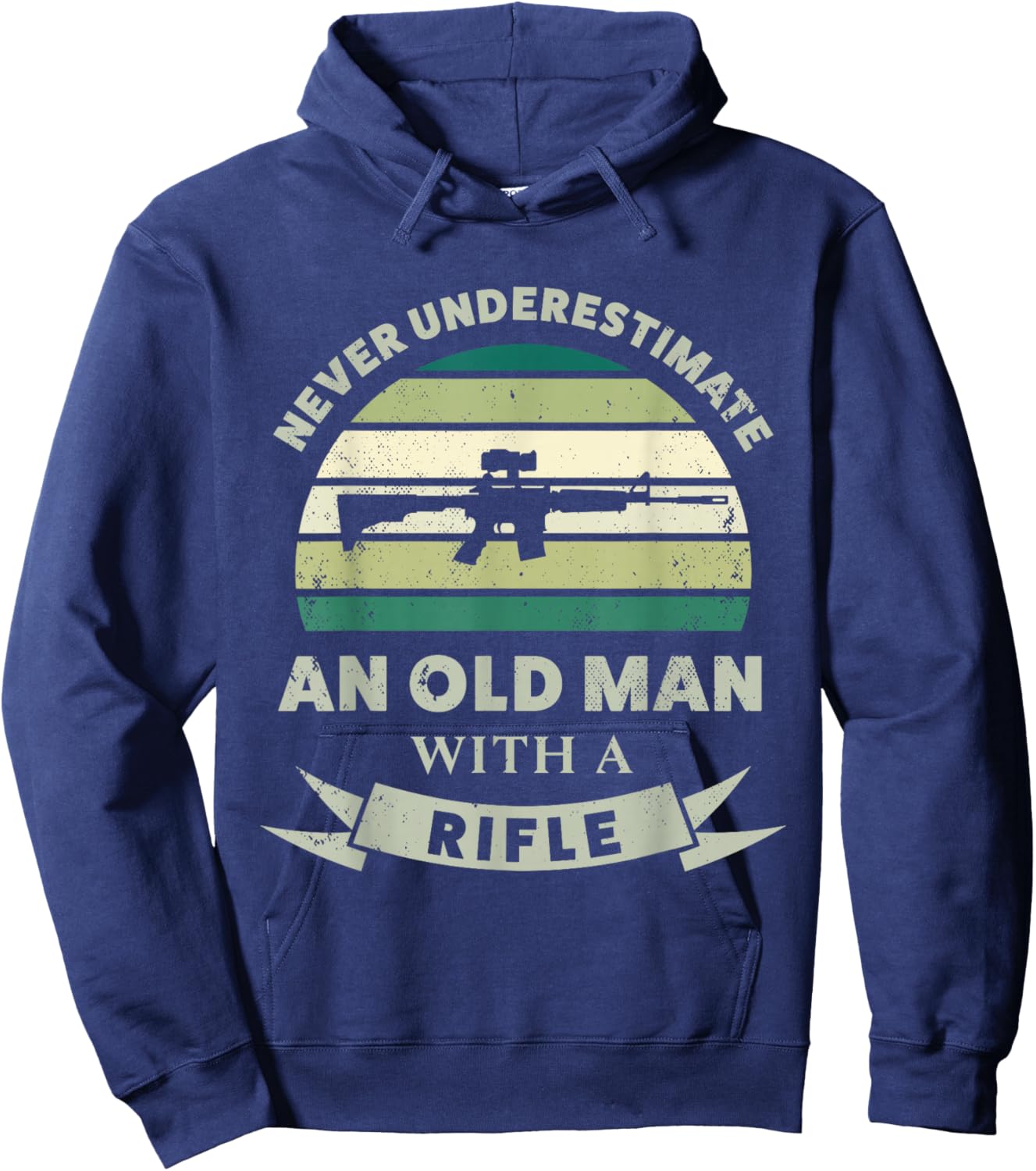 Old Man with a Rifle Funny Gun Dad Gift Hoodie - Hoodie | Navy