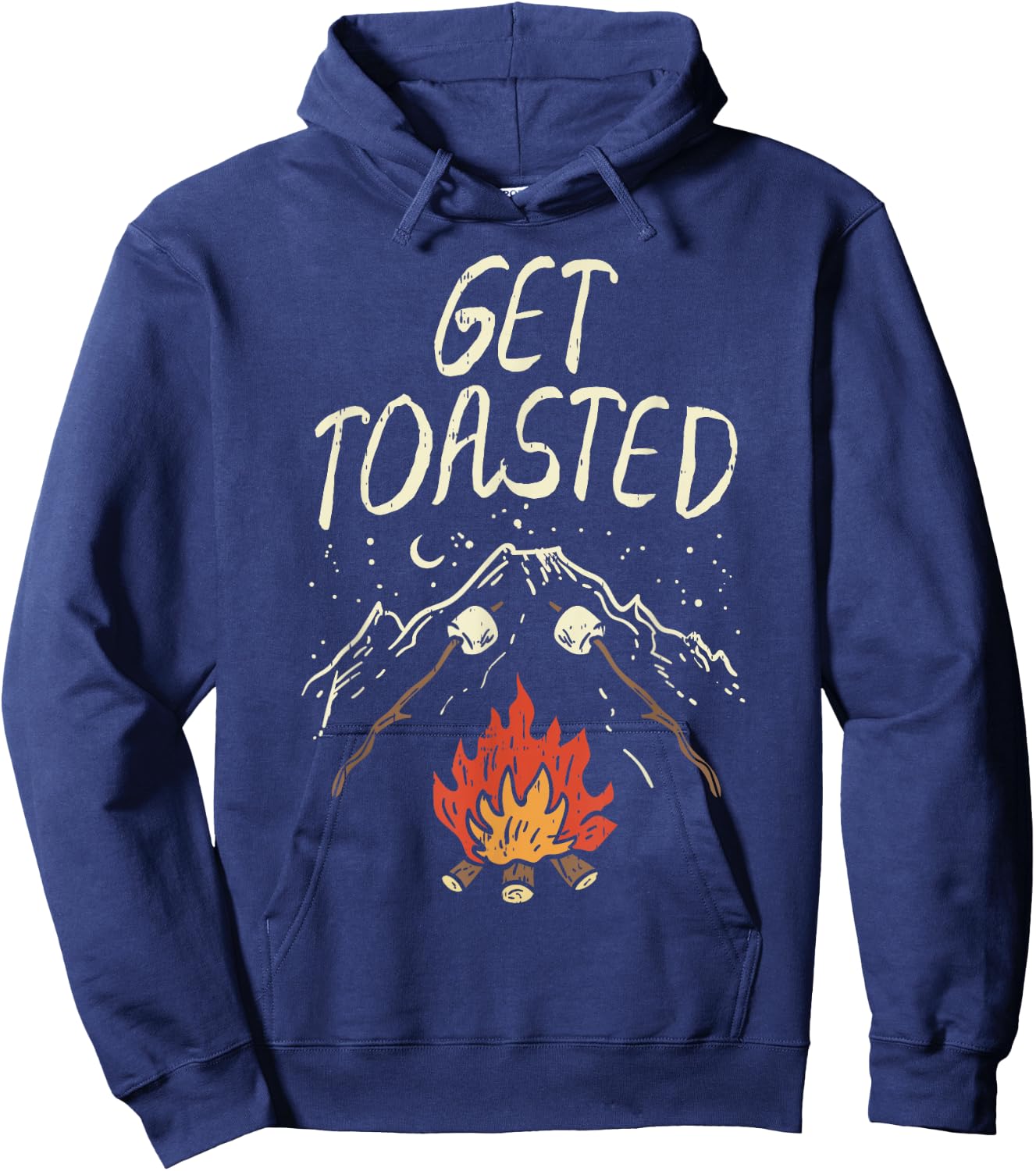 Lets Get Toasted Camping Nature Hiking Campfire Camper Gift Hoodie - Hoodie | Navy